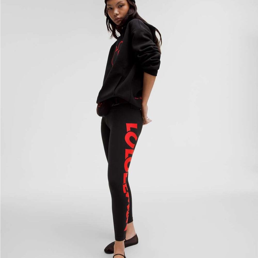 Lululemon Align High Rise Pant 25” Disney Black Red Leggings Size 6 NWT